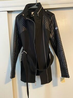 New with Tags !! Michael Kors Black Coat with Belt.. Medium